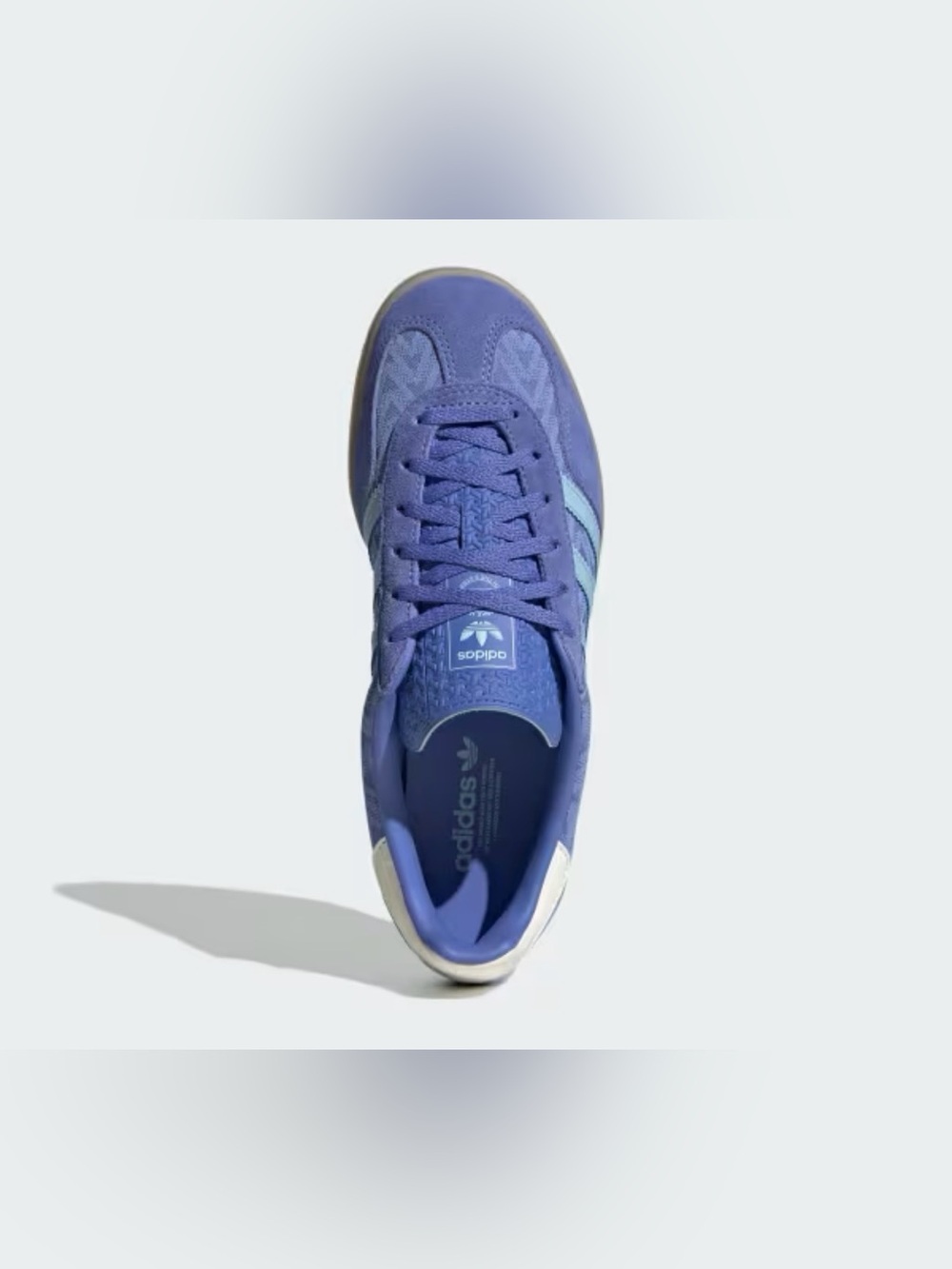 adidas Purple Suede Gazelle Sneakers with Light Blue Stripes - Picture 3 of 9